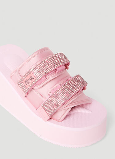 Blumarine x Suicoke Moto Platform Mules Pink blm0252028