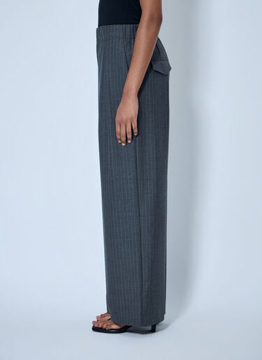 LN-CC® - Jil Sander: Pinstripe Wide-Leg Trousers - Grey Jil Sander Pinstripe Wide-Leg Trousers Grey jil0265009