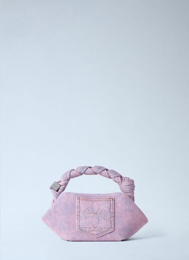 GANNI Bou Mini Denim Handbag Pink gan0263046