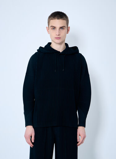 Homme Plissé Issey Miyake Pleated Hooded Sweatshirt Black hmp0159010