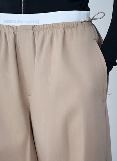 Alexander Wang Wide-Leg Elasticated Waist Pants Beige awg0263008