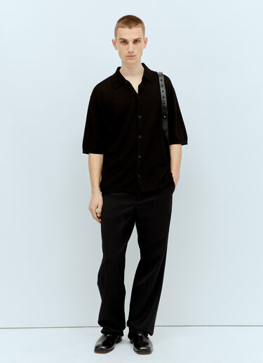 Lemaire Knit Short-Sleeve Shirt Black lem0156013