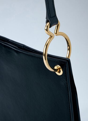 Jil Sander Structured Leather Shoulder Bag Black jil0264040