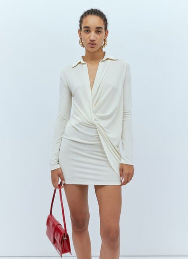 Jacquemus La Robe Bahia 平纹针织连衣裙 乳白色 jac0254016