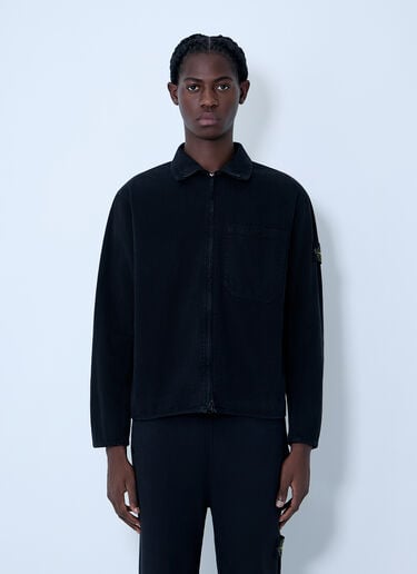 Stone Island Logo Patch Overshirt Black sto0164044