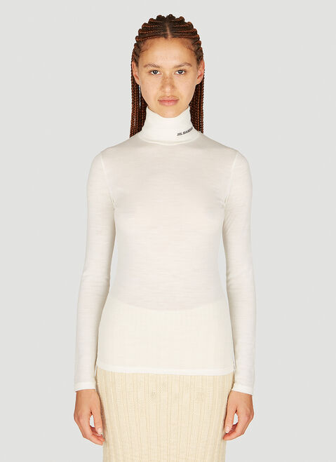 Jil Sander+ High Neck Long Sleeve Knit Top 크림 jsp0251010