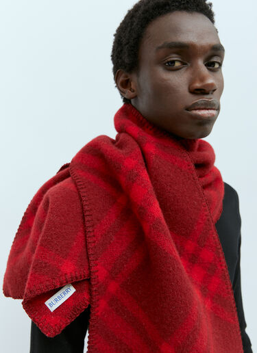 Burberry Check Wool Scarf Red bur0155003