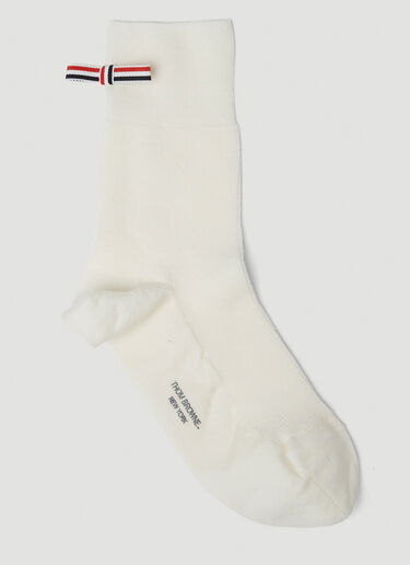 Thom Browne Bow Crew Length Socks White thb0249006