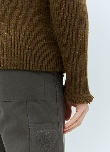 Burberry Fringed Wool Sweater Brown bur0158004