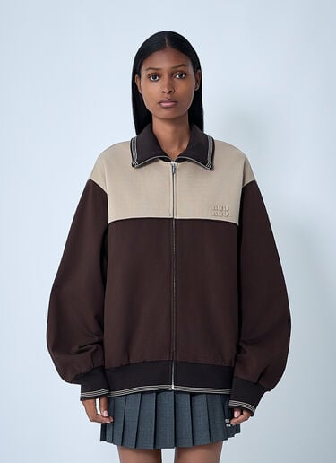Contrast Panel Jacket Miu Miu Contrast Panel Jacket Brown miu0262017