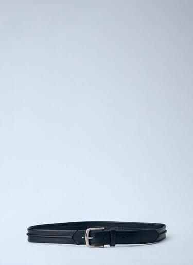 Dries Van Noten Embossead Seam Leather Belt Black dvn0163037