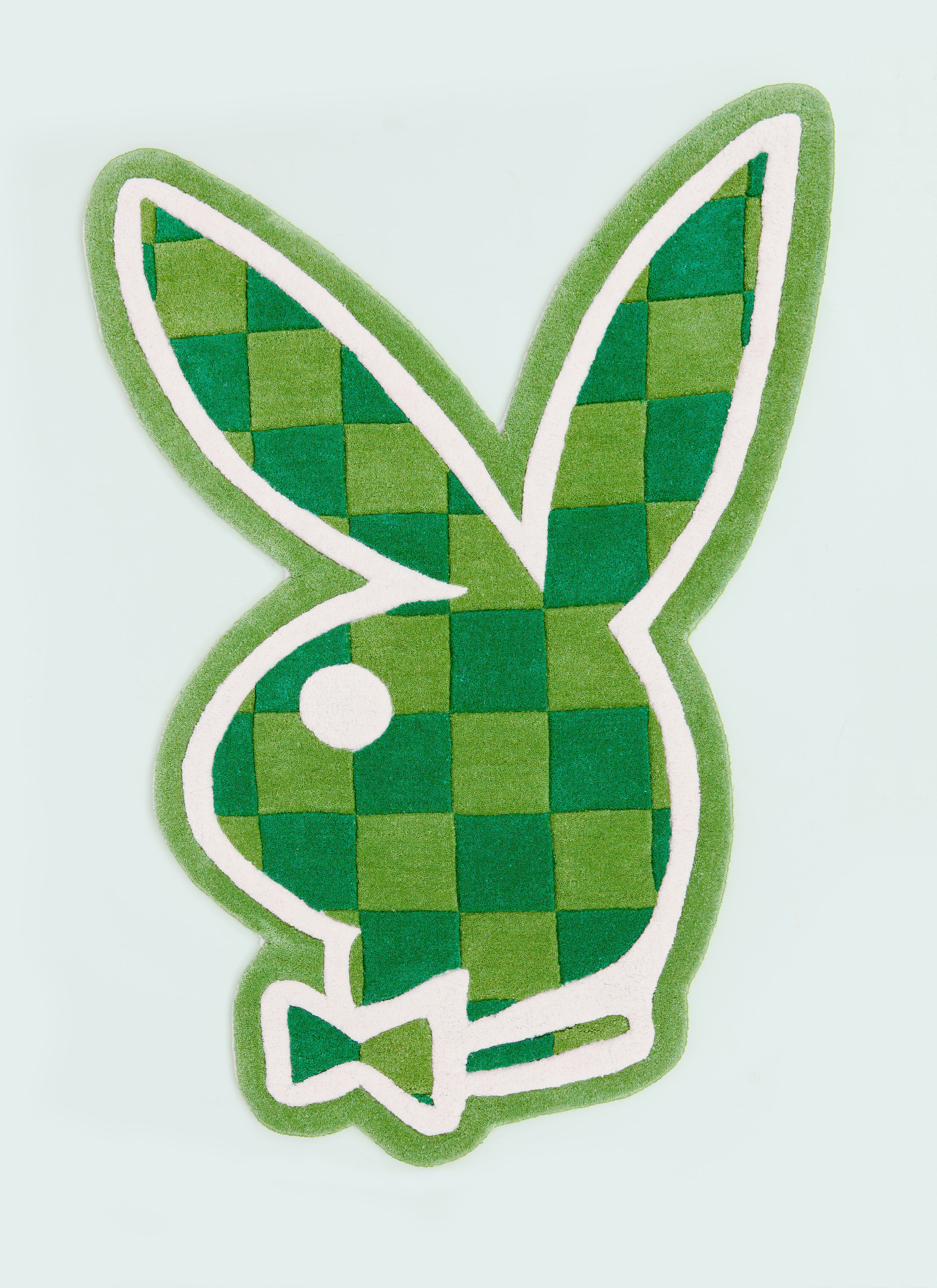 Wavey Casa x Playboy Bunny Head Rug Green wcp0355006