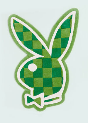 Wavey Casa x Playboy Bunny Head Rug Green wcp0355006