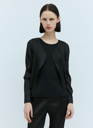 Pleated Cardigan Pleats Please Issey Miyake Pleated Cardigan Black plp0254010