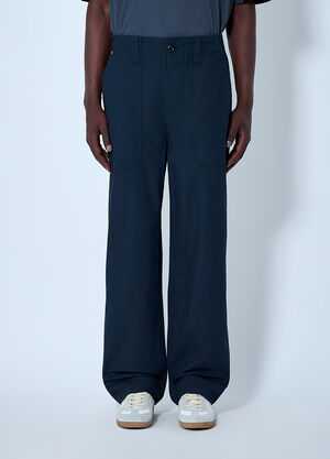 Margaret Howell Wide-Leg Utility Trousers Navy mhl0164008