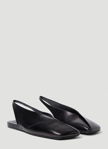 Jil Sander Slingback Ballet Shoes Black jil0253027