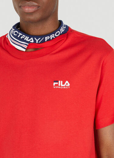 Y/Project x FILA Three Collar T-Shirt Red ypf0348011