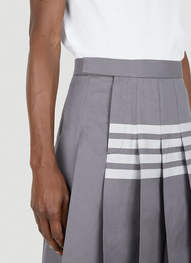 Thom Browne Striped Pleated Skirt  Grey thb0147010