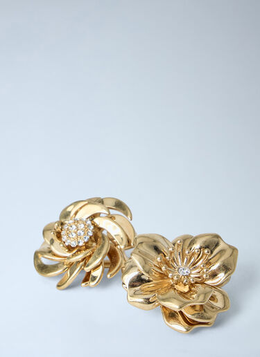 Miu Miu Mental Earrings With Crystals Gold miu0263050