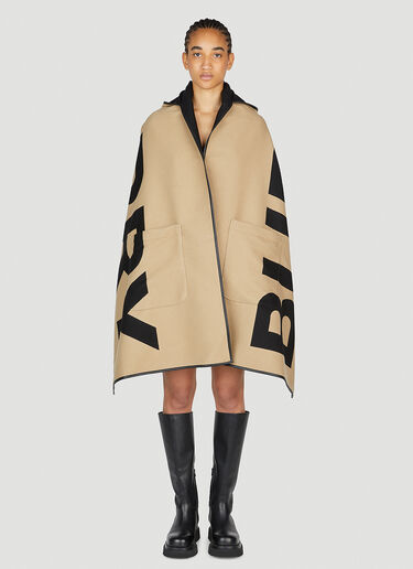 Burberry 文字围巾斗篷 米色 bur0253067