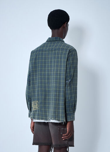 Paly Distressed Flannel Shirt Navy pal0160005
