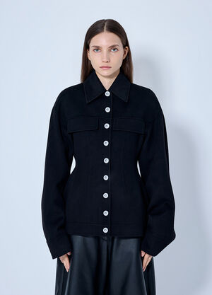 Sportmax Structured Button-Down Jacket Black spx0265011