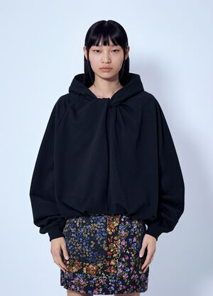 Dries Van Noten Relaxed Hoodie with Gathered Neckline Black dvn0266021