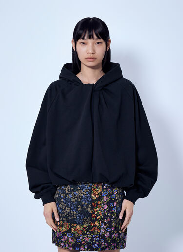 LN-CC® - Dries Van Noten: Relaxed Hoodie with Gathered Neckline - Black Dries Van Noten Relaxed Hoodie with Gathered Neckline Black dvn0266021