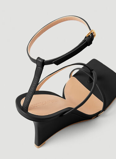 Bottega Veneta 弹力绊带坡跟凉鞋 黑色 bov0251075