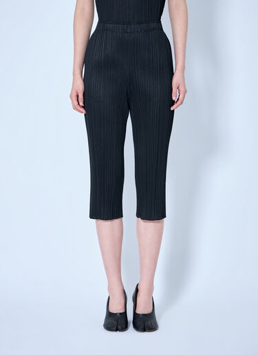 Pleats Please Issey Miyake Pleated Cropped Trousers Black plp0264014