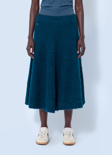 LN-CC® - Lacoste: Runway Alpaca Midi Skirt - Blue Lacoste Runway Alpaca Midi Skirt Blue lac0266009