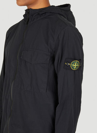 Stone Island Compass Patch Hooded Overshirt Jacket Black sto0148008