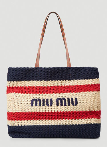 Miu Miu Raffia-Effect Tote Bag Multi miu0246027