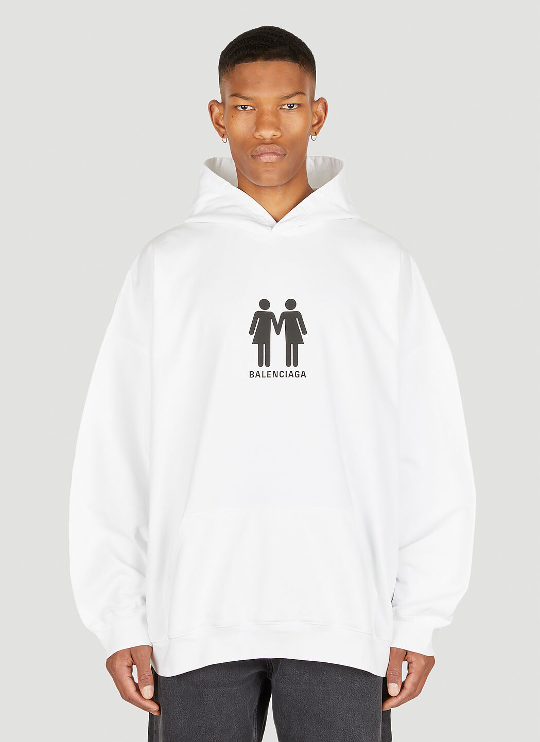 Balenciaga Pride Boxy Hooded Sweatshirt in White LN CC