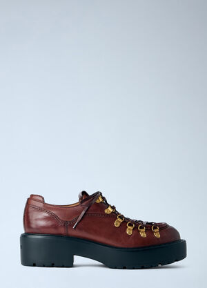 Miu Miu Leather Lace Ups Burgundy miu0266051
