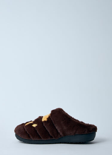 A BATHING APE® 猿人头毛绒拖鞋 棕色 aba0159003