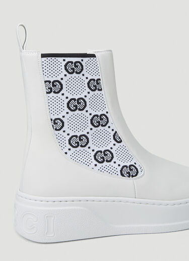 Gucci GG Jersey Chelsea Boots White guc0251088