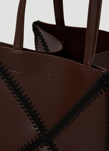 Nanushka Origami Vegan Leather Tote Bag Brown nan0249016