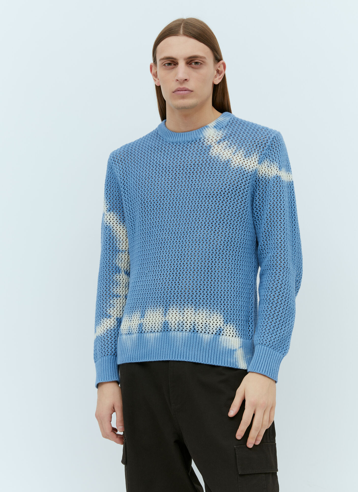 Stussy Pigment Dyed Loose Gauge Knit Sweater In Blue | ModeSens