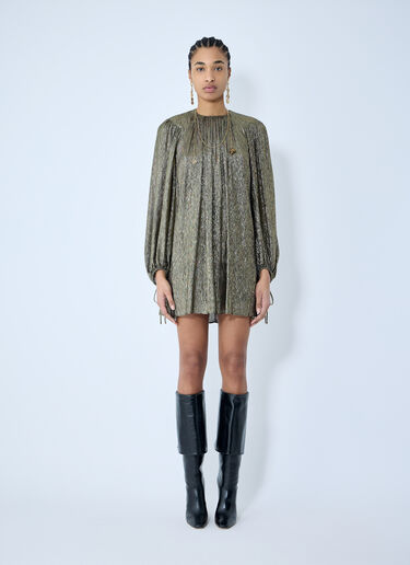 Chloé 缩褶真丝迷你连衣裙  金色 chl0259004