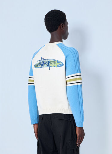 LN-CC® - Stüssy: Stripe Raglan Crewneck Sweatshirt - Blue Stüssy Stripe Raglan Crewneck Sweatshirt Blue sts0164031