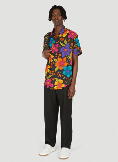 Saint Laurent Floral Short Sleeved Shirt Multicolour sla0147012