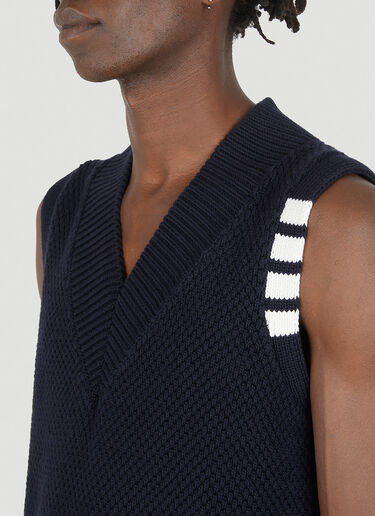 Thom Browne Striped V-neck Sleeveless Sweater Black thb0147013