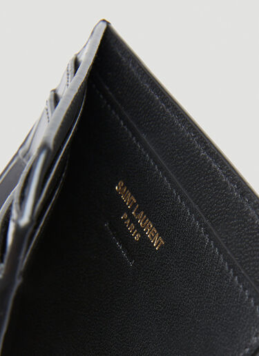 Saint Laurent クロコ型押しカードホルダー ブラック sla0154049