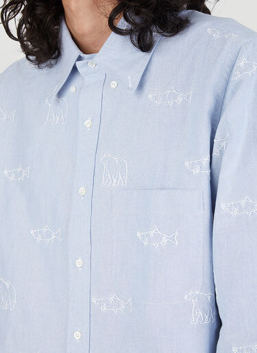 Thom Browne Animal Button-Down Shirt Blue thb0146008
