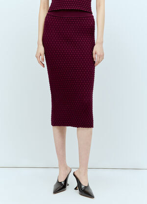 Dries Van Noten 티파니 미디 스커트 버건디 dvn0256034