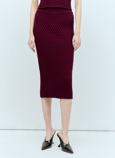 Dries Van Noten 티파니 미디 스커트 버건디 dvn0256034
