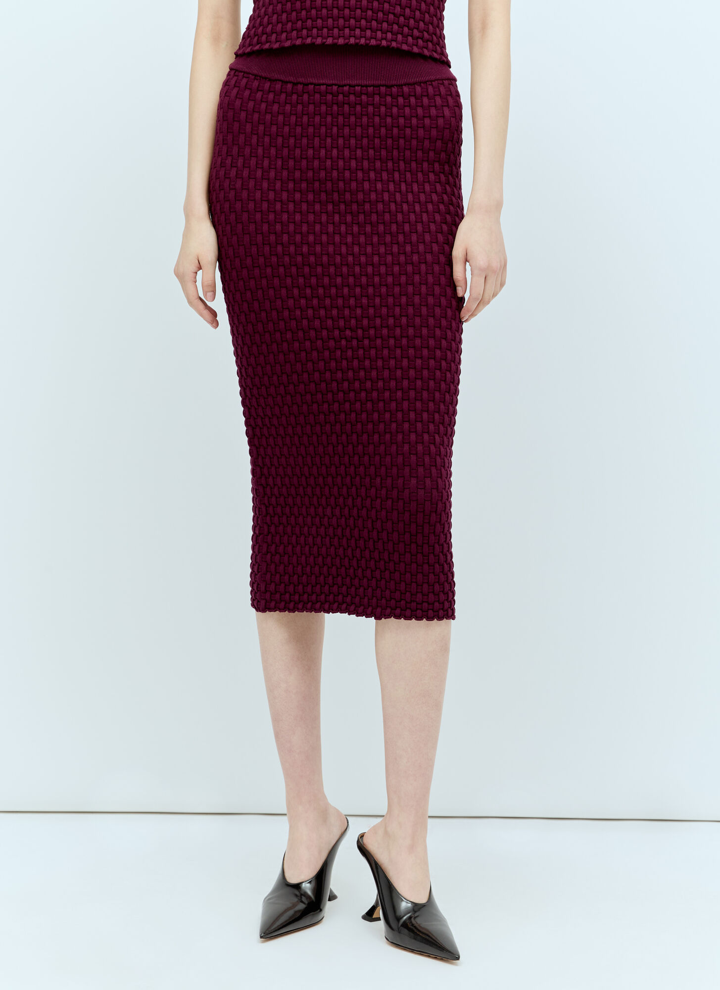 Shop Dries Van Noten Tiffany Midi Skirt In Burgundy