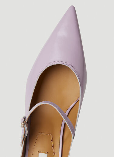 LN-CC® - Reike Nen: Pointed Mary Jane Kitten Heel Mules - Lilac Reike Nen Pointed Mary Jane Kitten Heel Mules Lilac rkn0251001
