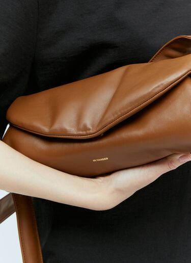 Jil Sander 라지 카놀로 패딩 숄더팩 브라운 jil0255034